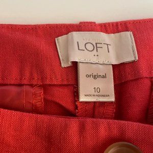 Ann Taylor LOFT Linen Ankle Pants - Sz 10 - Orange